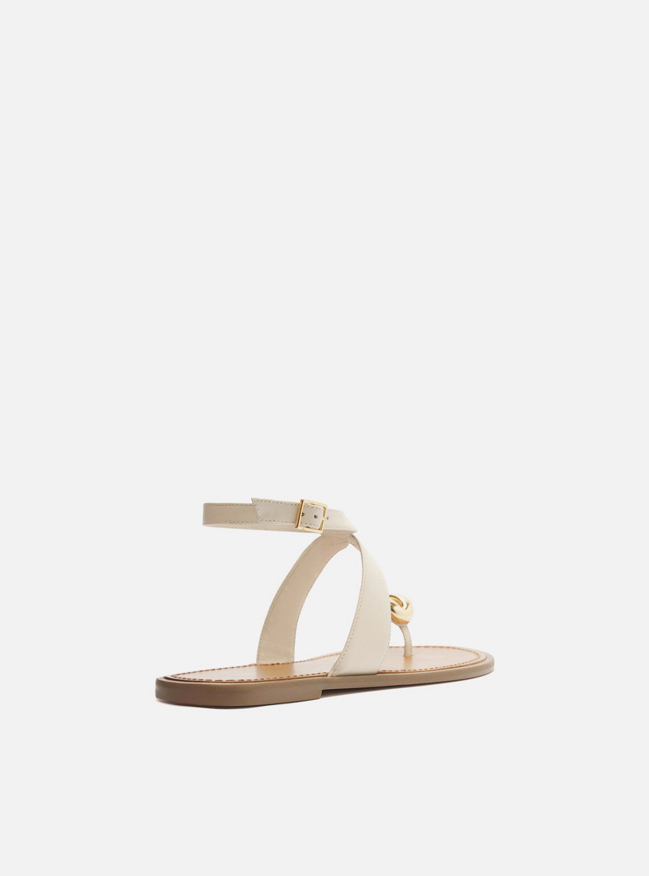 Sandália Rasteira Off-White Couro Metal Bold — foto 3