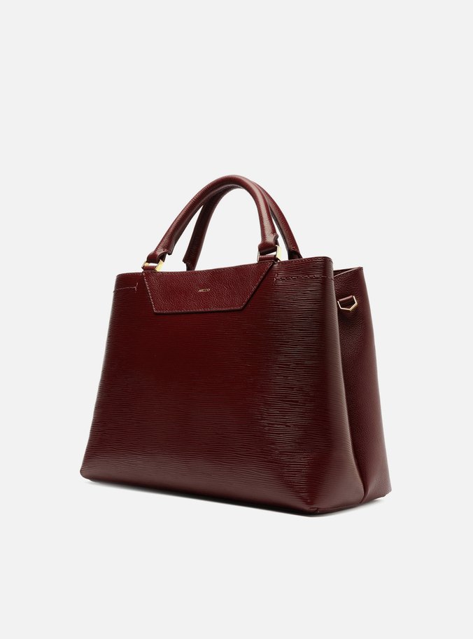 Bolsa Tote Vermelha Couro Textura Grande