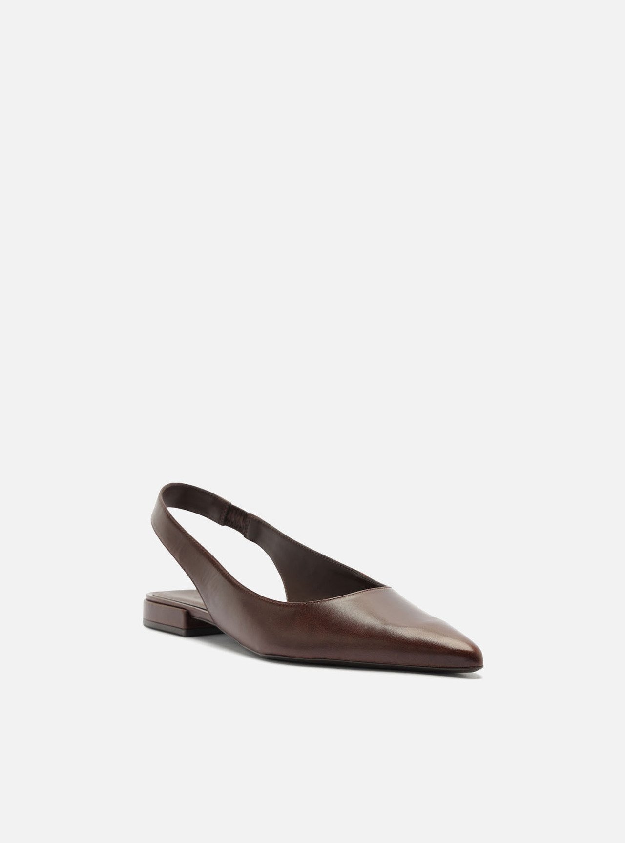 Sapatilha Marrom Couro Slingback Bico Fino — foto 2