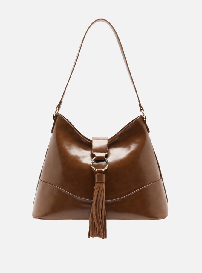 Bolsa Hobo Marrom Grande Argola Barbicacho