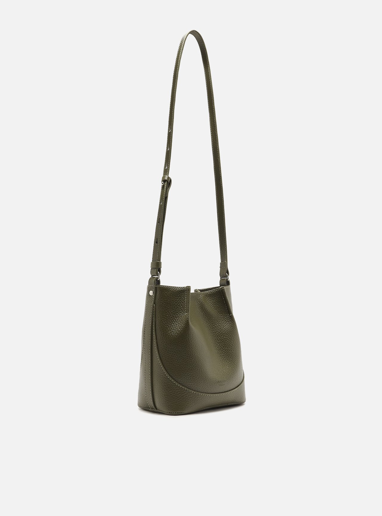 Bolsa Bucket Verde Pequena Granulada — foto 5