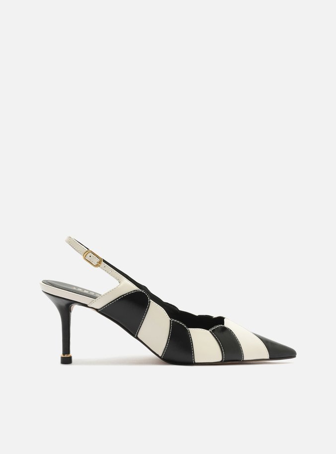 Scarpin Multineutro Couro Salto Médio Slingback