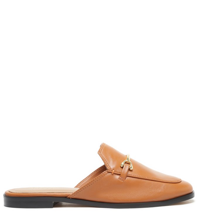 Mule Mocassim Couro Marrom
