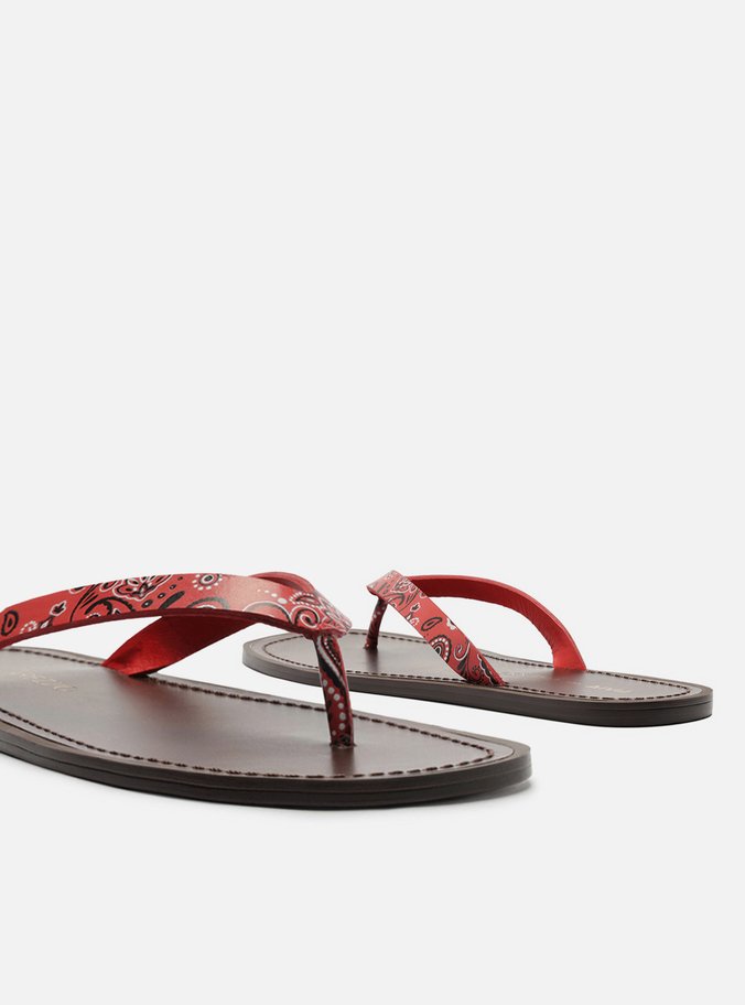 Rasteira Vermelha Paisley Flip Flop Livia