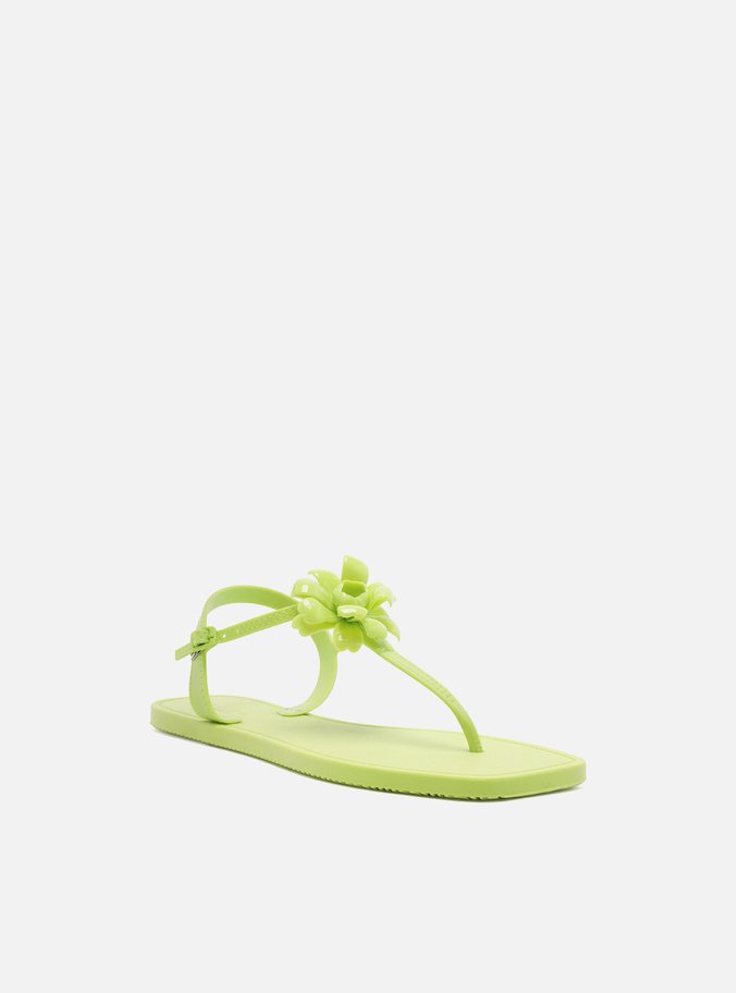 Sandália Rasteira Verde Fivela Brizza