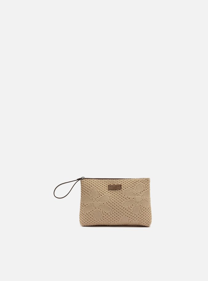 Bolsa Necessaire Nude Knit Pequena Metais Brizza