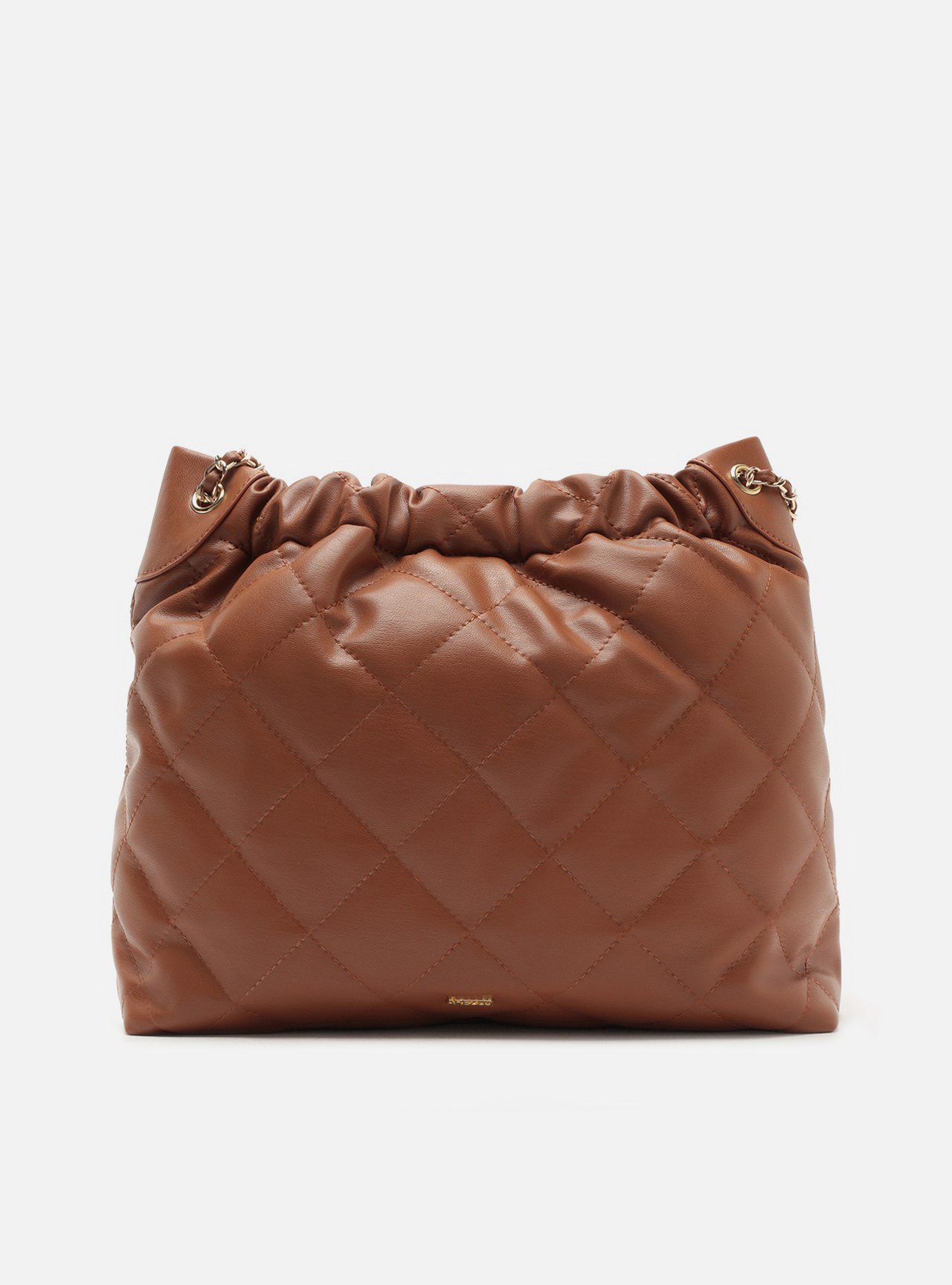 Bolsa Tiracolo Marrom Grande Matelassê Corrente