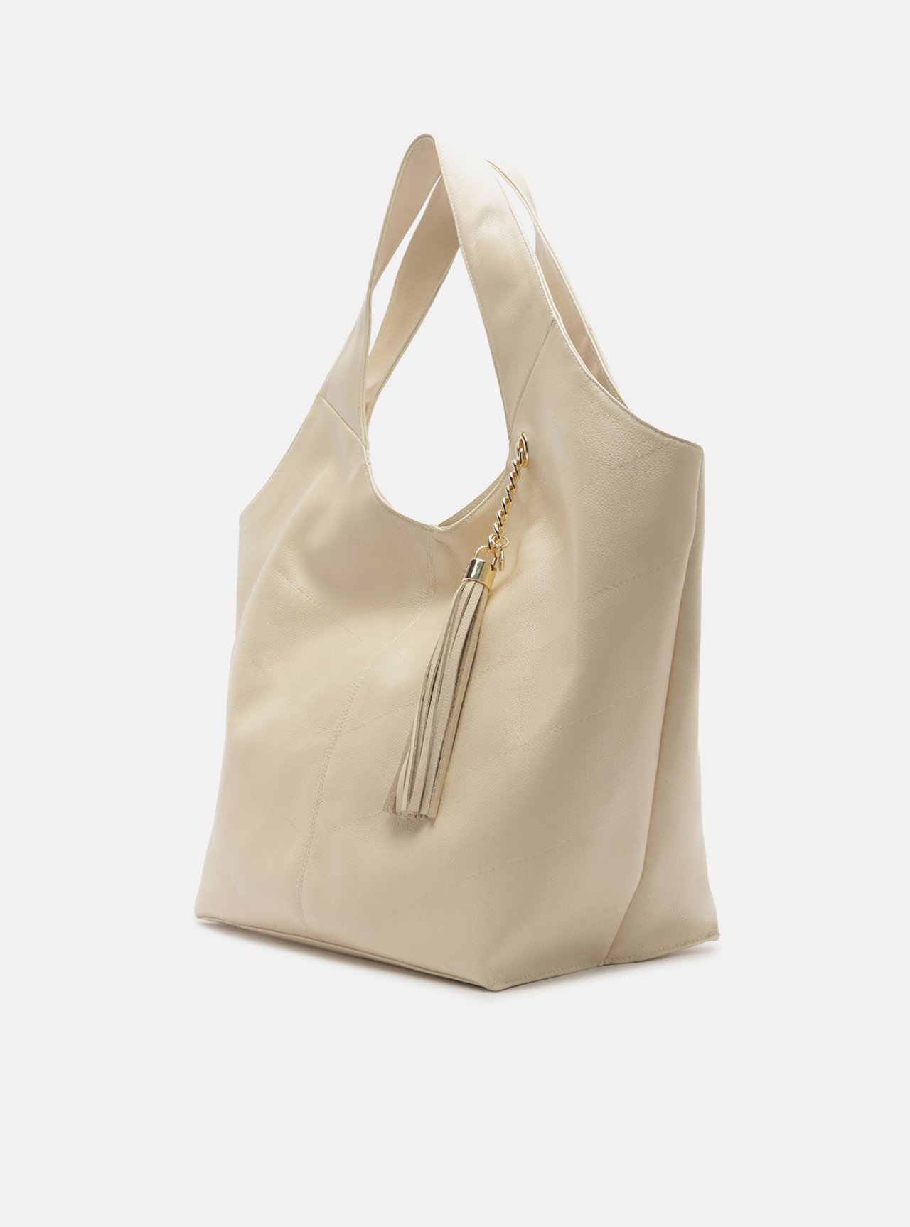Bolsa Hobo Branca Couro Ísis Grande — foto 2