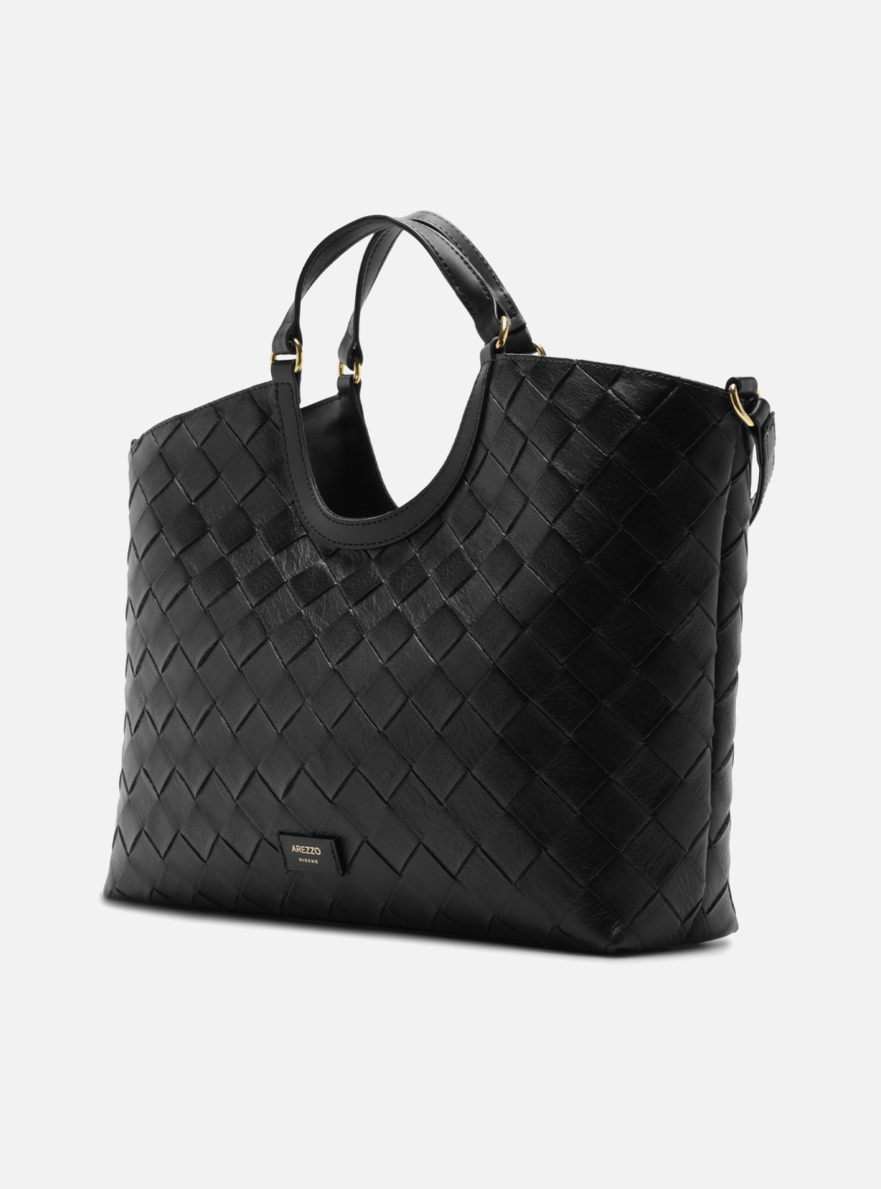 Bolsa Tote Preta Tressê Grande Tag — foto 2