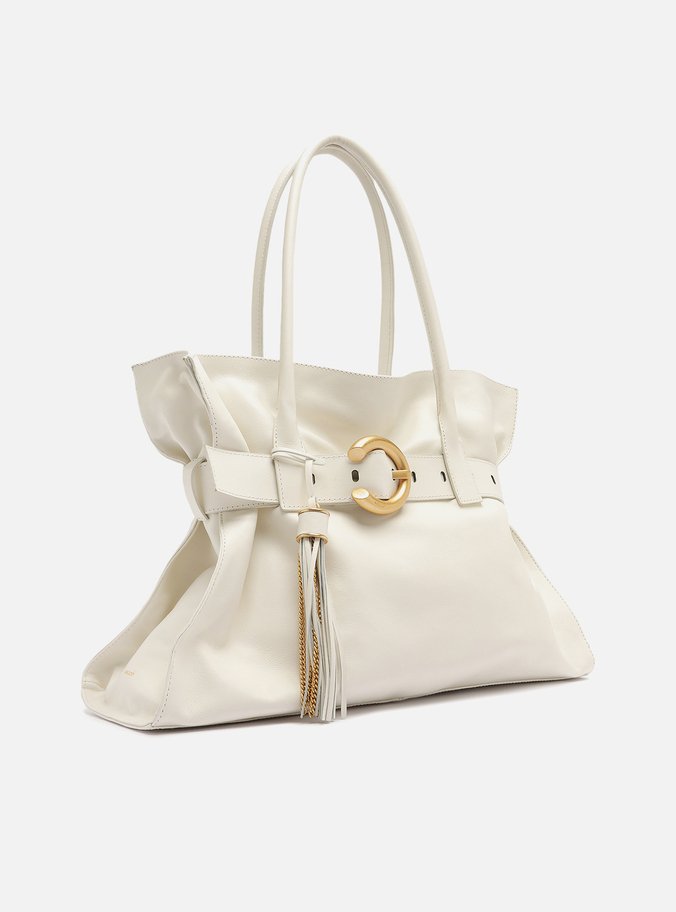 Bolsa Shopping Branca Couro Isa Grande