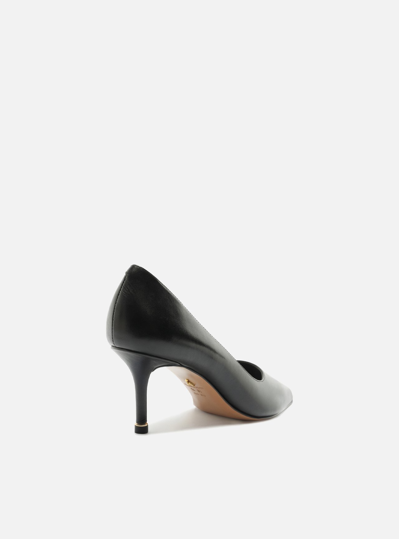 Scarpin Preto Couro Salto Fino — foto 3