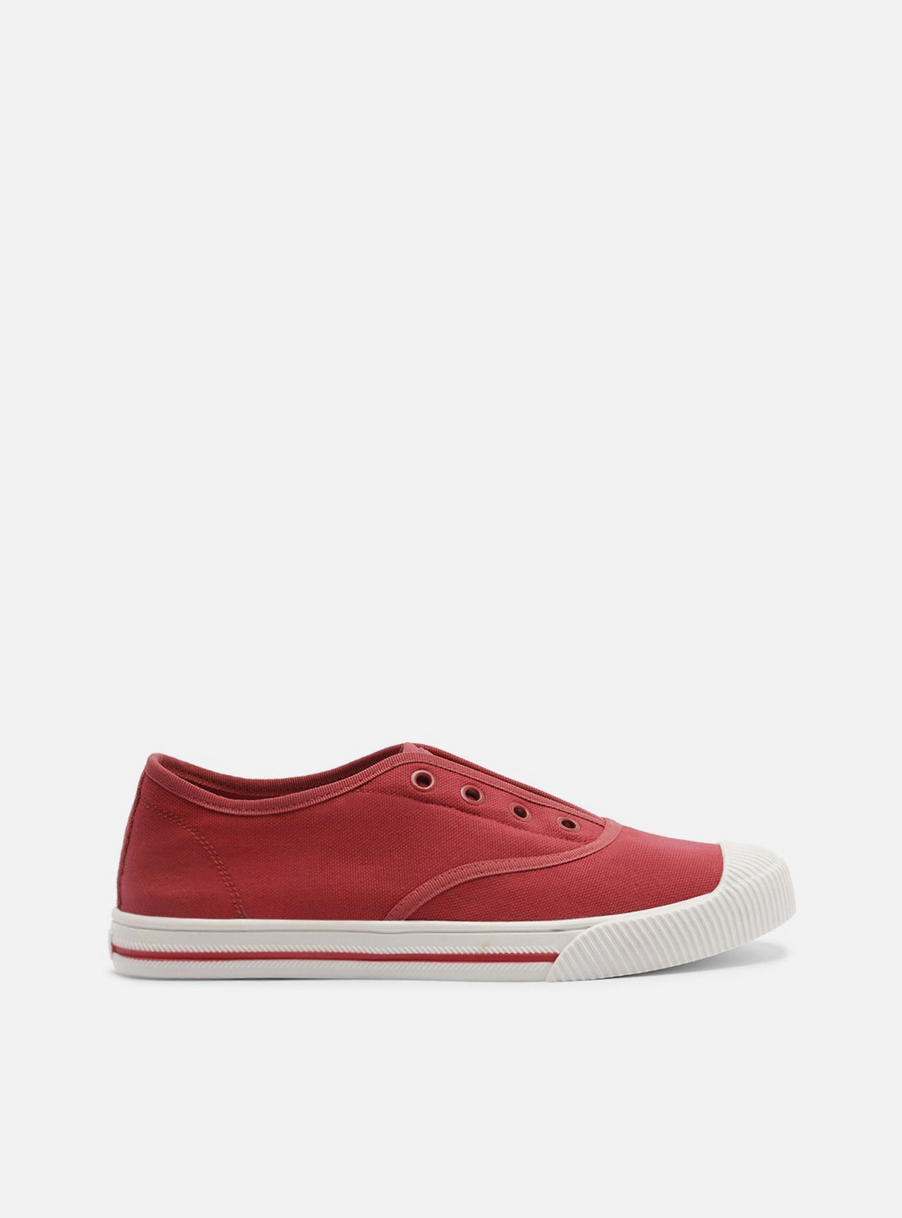 Tênis Slip On Vermelho Lona Elástico — foto 1