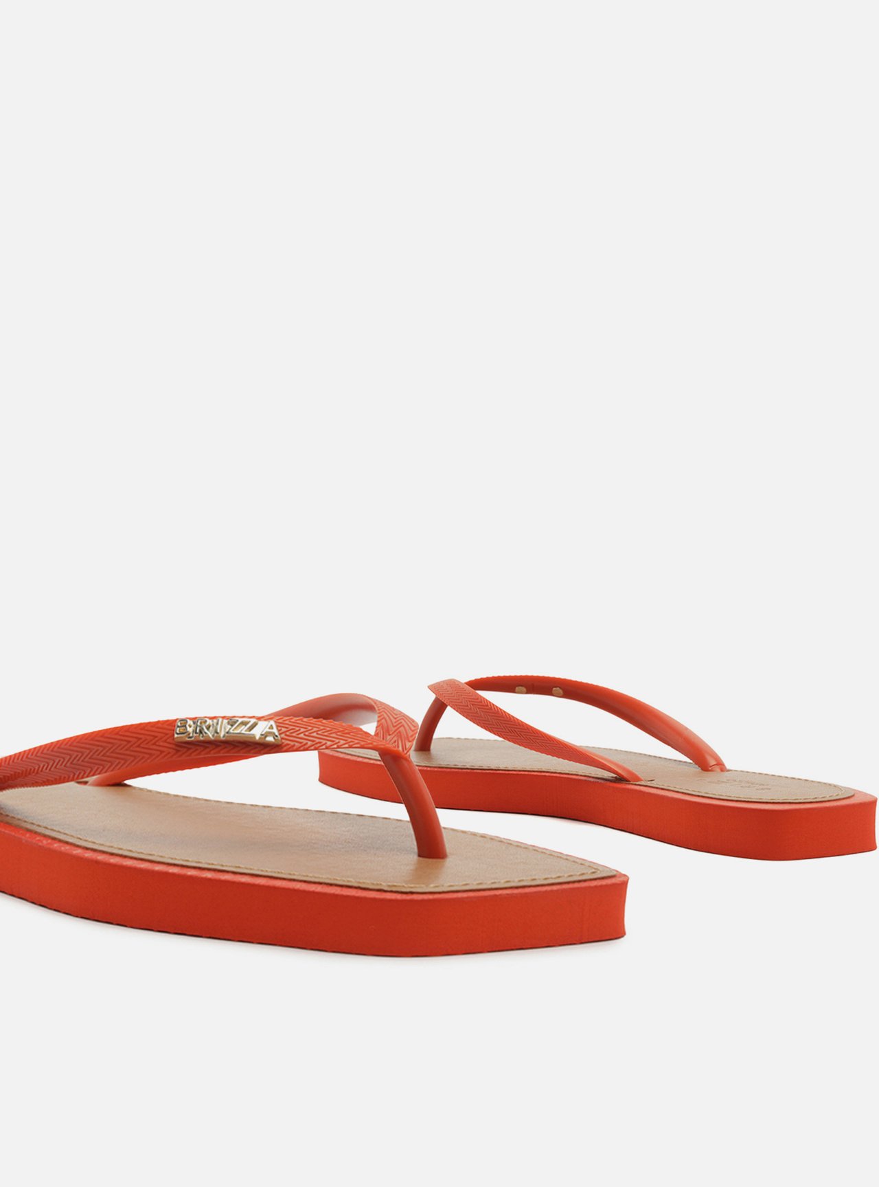 Chinelo de Dedo Laranja Flatform Metais Brizza — foto 4