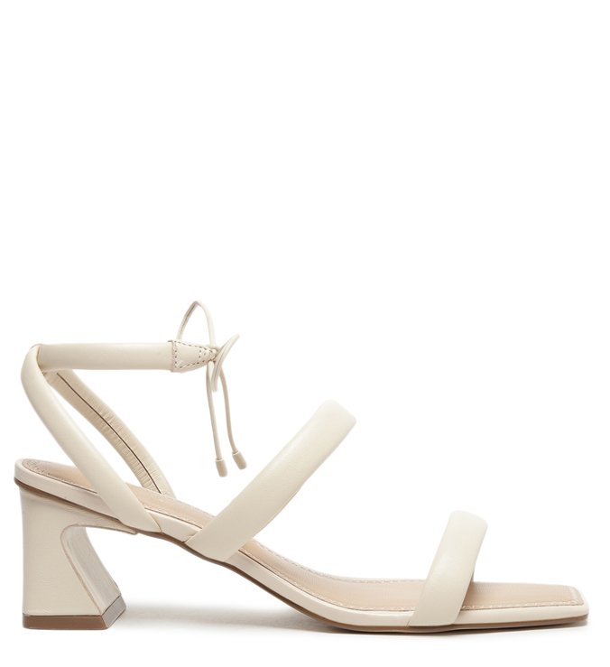 Sandália Off-White Couro Bloco Geométrico