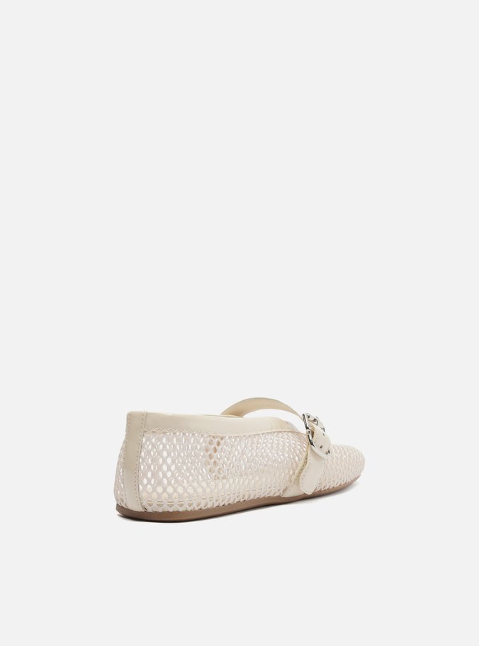 Sapatilha Off-White Verniz Tela Fivela