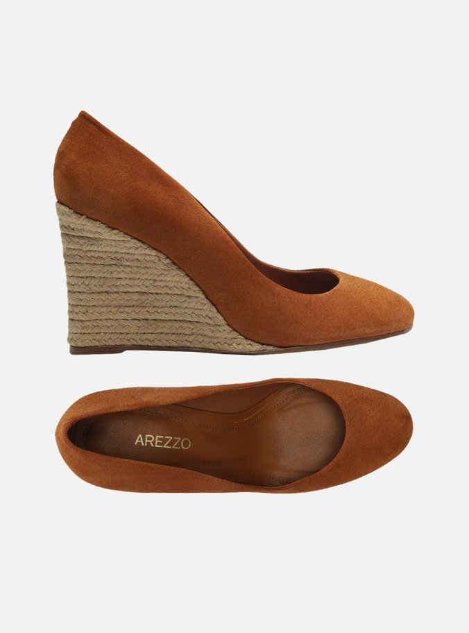 Scarpin Marrom Suede Anabela Corda