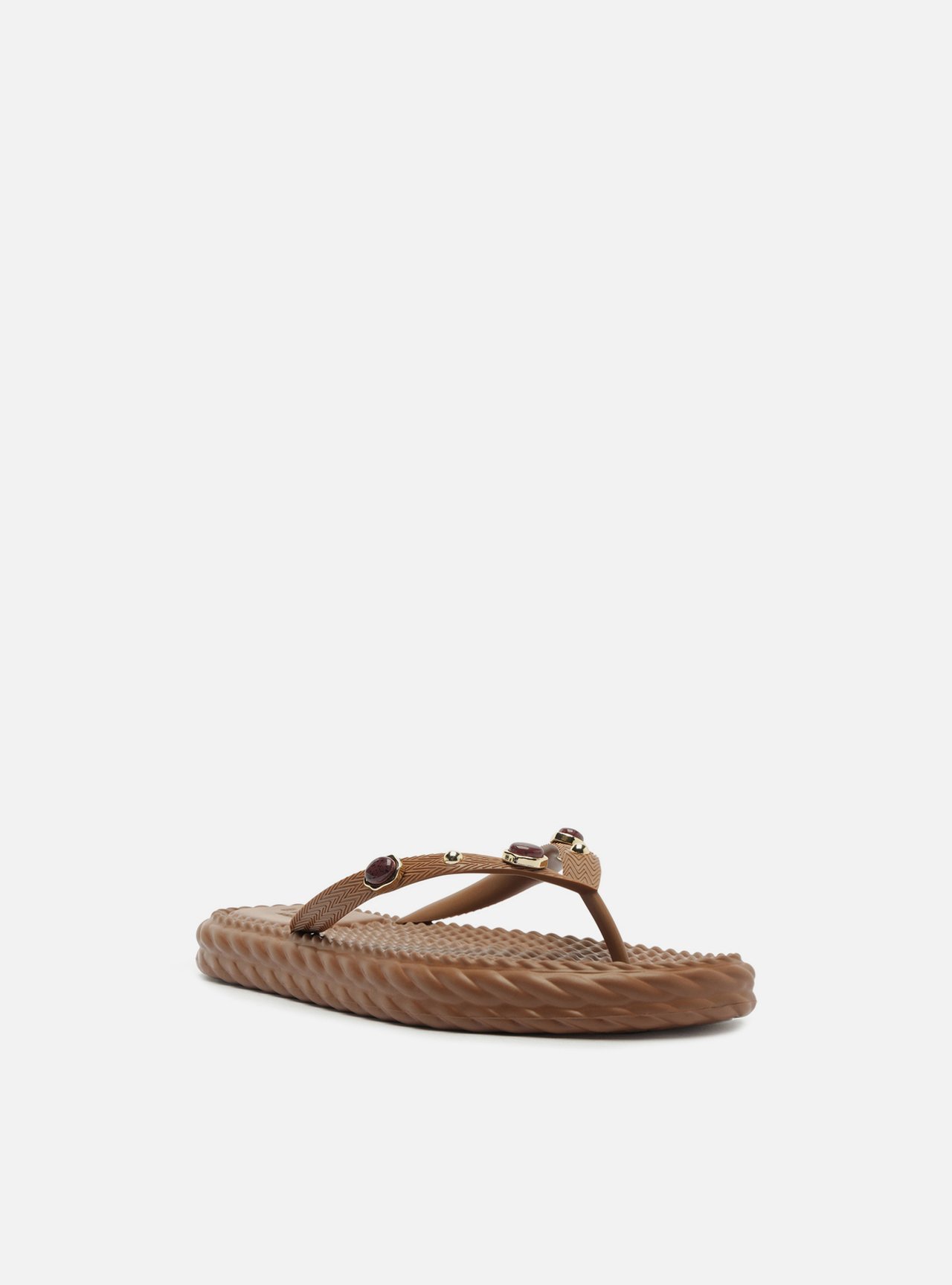 Chinelo Marrom Marrocos Pedras Flip Flop — foto 2