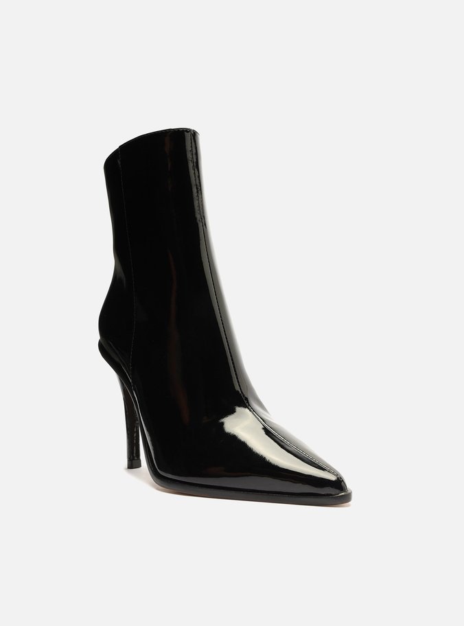 Bota verniz top salto alto