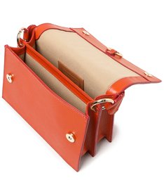Bolsa Satchel Laranja Couro Turim Média Bolsa Satchel Laranja Couro Turim Média