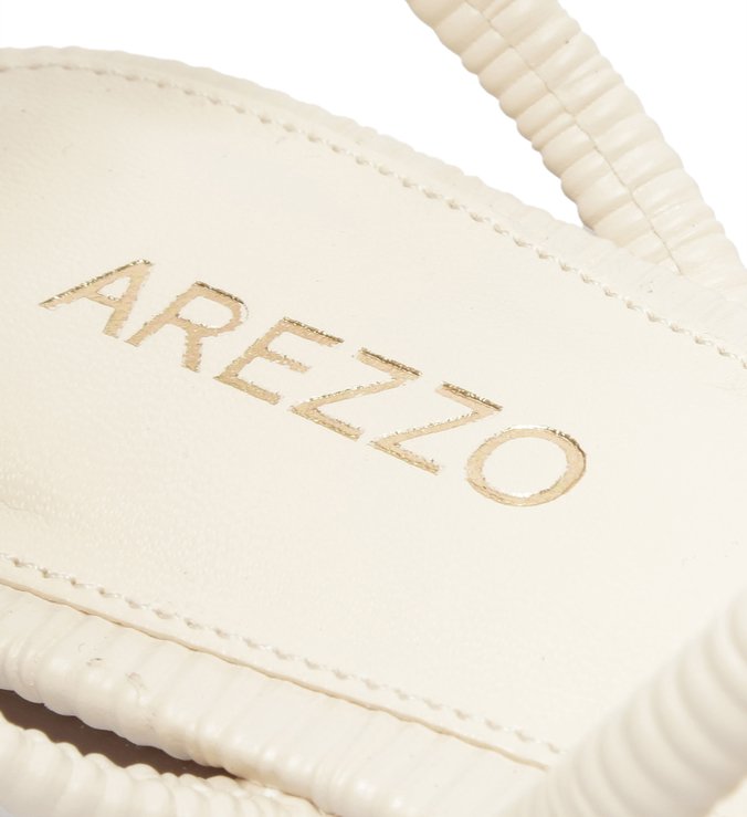 Sandália Rasteira Off-White Couro Flat