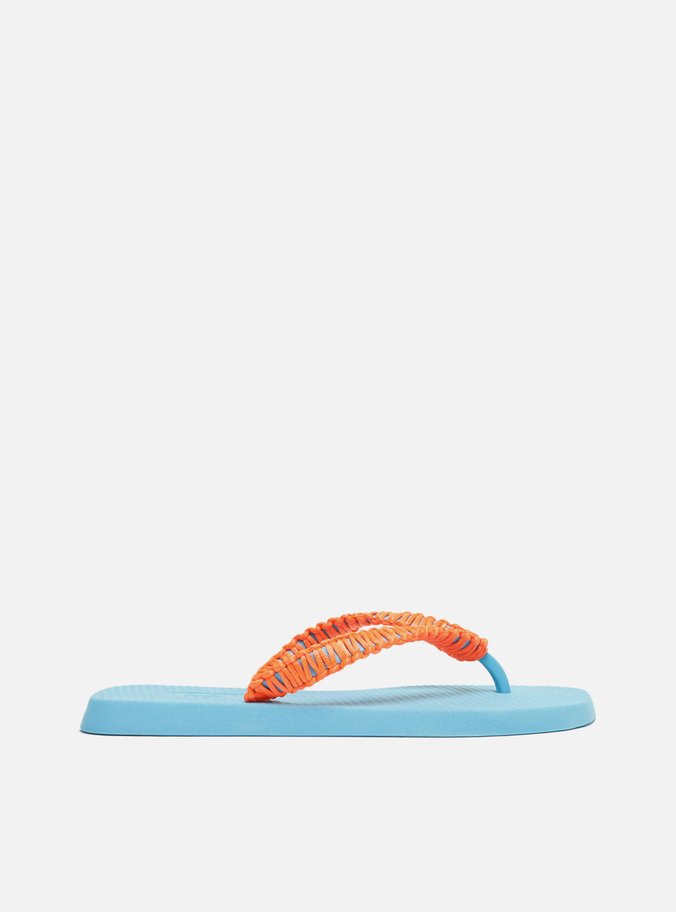 Chinelo de Dedo Azul Macramê Artesanal Brizza Fun