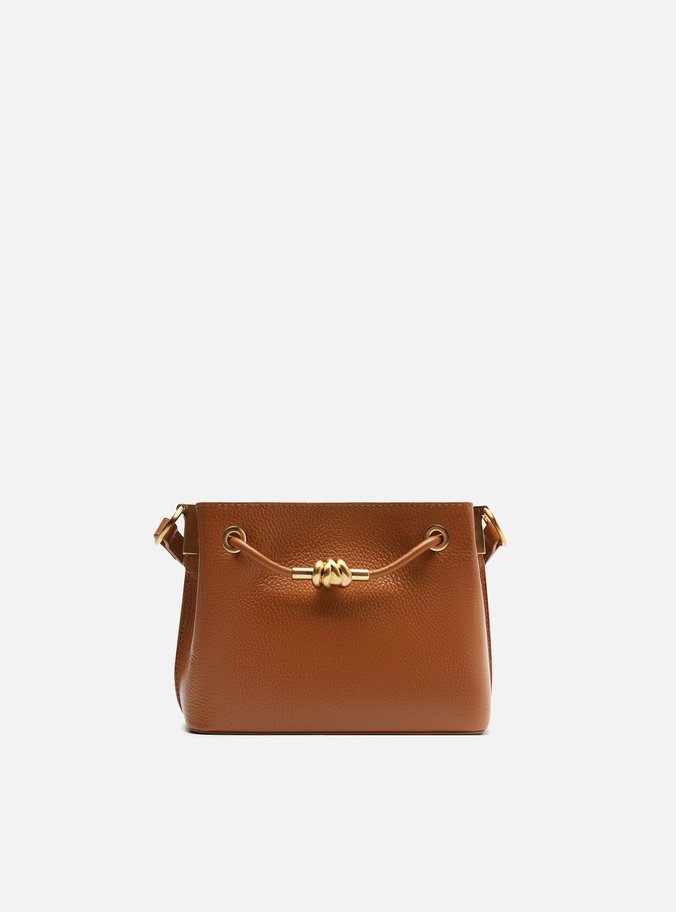 Bolsa Tiracolo Marrom Couro Helena Pequena Nó