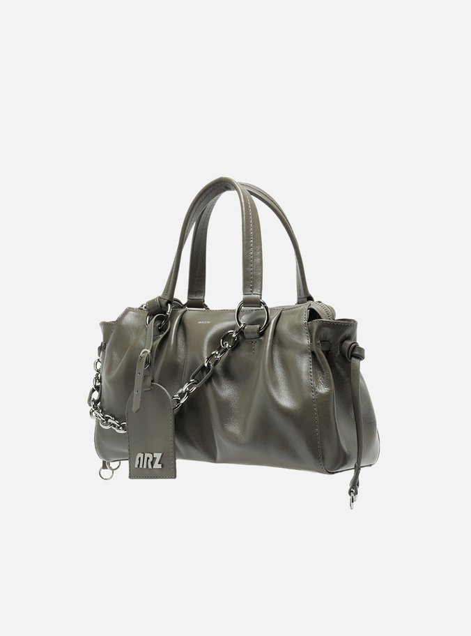 Bolsa Tote Couro Cinza Média