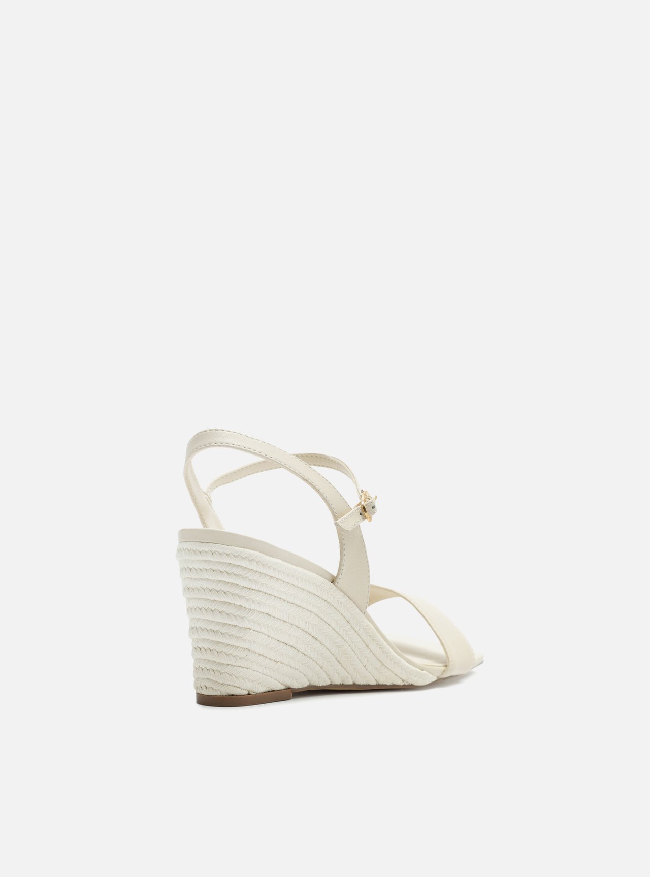 Sandália Off-White Couro Salto Anabela Corda — foto 3