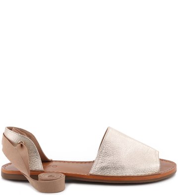 Rasteira Rustic Couro Champagne