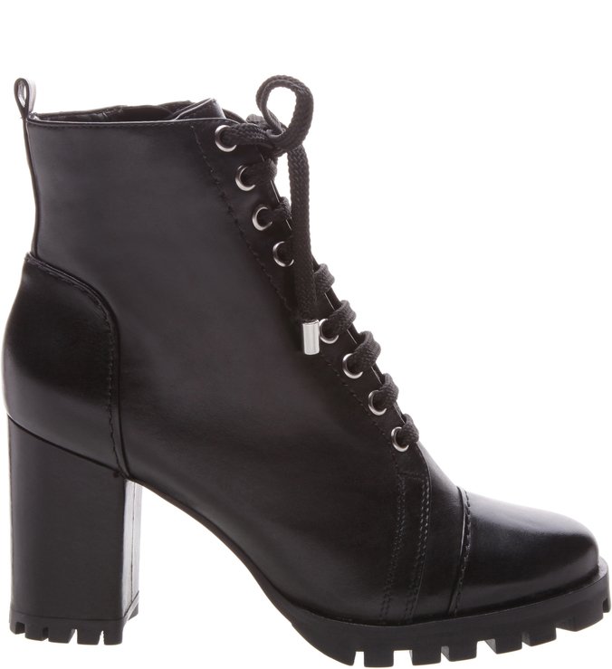 Bota Couro Coturno Combat Tratorada Preta