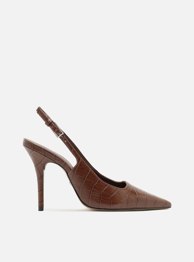 Scarpin Marrom Salto Alto Fino