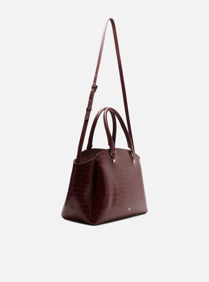 Bolsa Tote Vermelha Croco Grande Textura