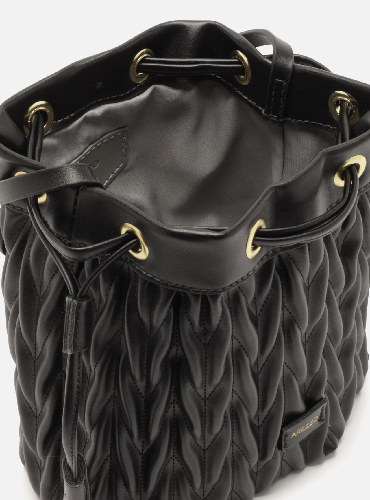 Bolsa Bucket Preta Pequena Tressê — foto 4