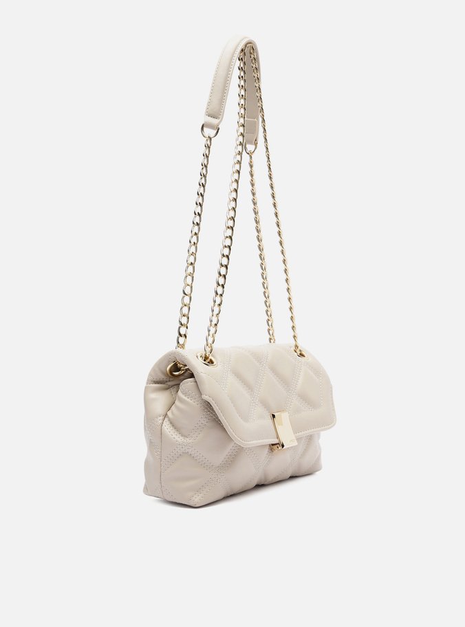 Bolsa Tiracolo Branca Matelassê Pequena Corrente