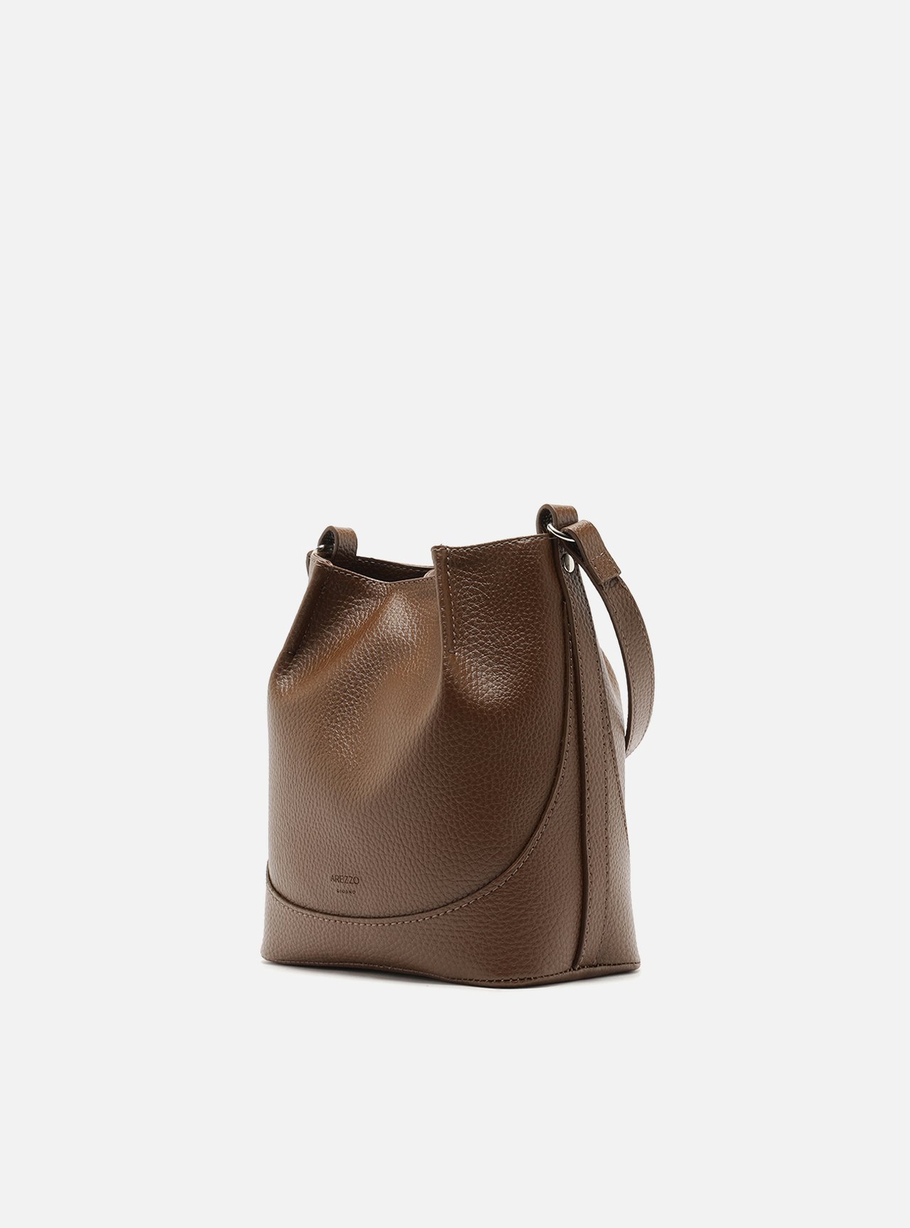 Bolsa Bucket Marrom Pequena Granulada — foto 2