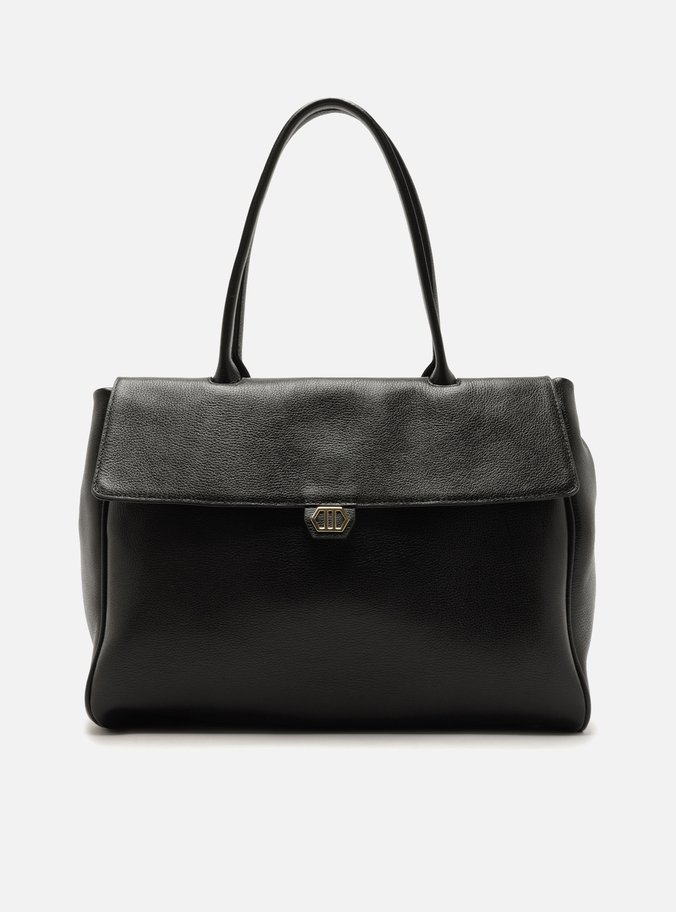 Bolsa Tote Couro Preta Grande