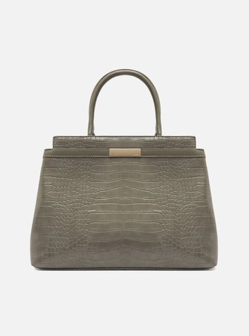 Bolsa Tote Cinza Grande