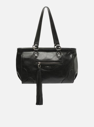 Arezzo — Bolsa Shopping Preta Couro Grande Barbicacho