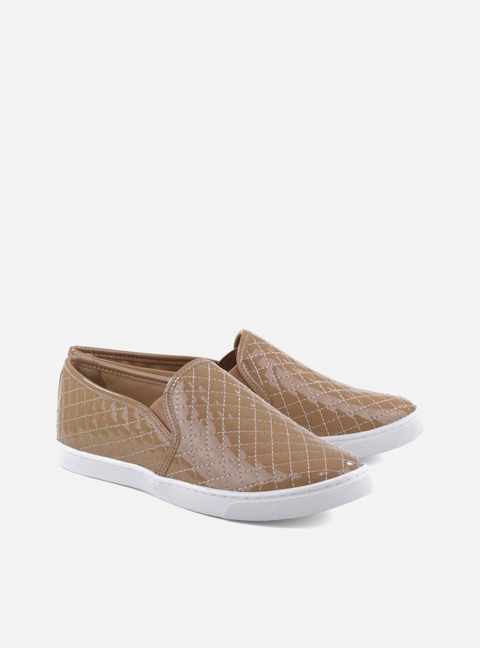 Slip on Matelass Verniz Nude Rose