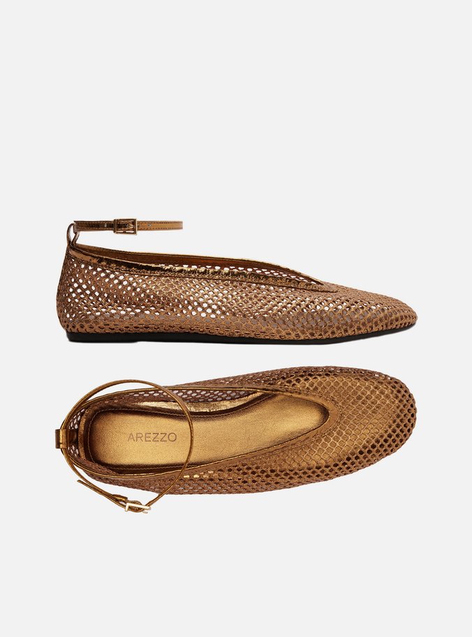 Sapatilha Bronze Tela Tira Ankle