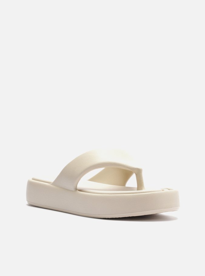 Sandália Branca Flatform Tira Larga