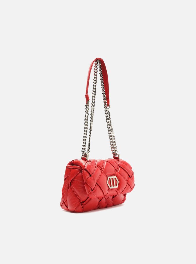 Bolsa Tiracolo Vermelha Couro Tressê Pequena