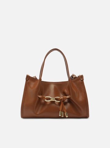 Bolsa Tote Marrom Média Metal Elos