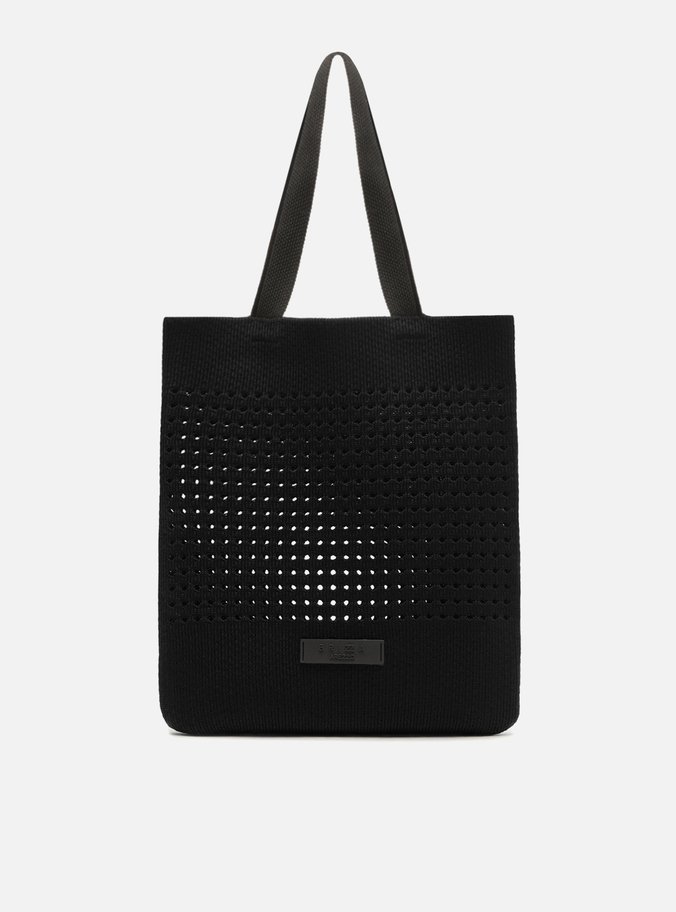 Bolsa Shopping Crochê Preto Grande Brizza
