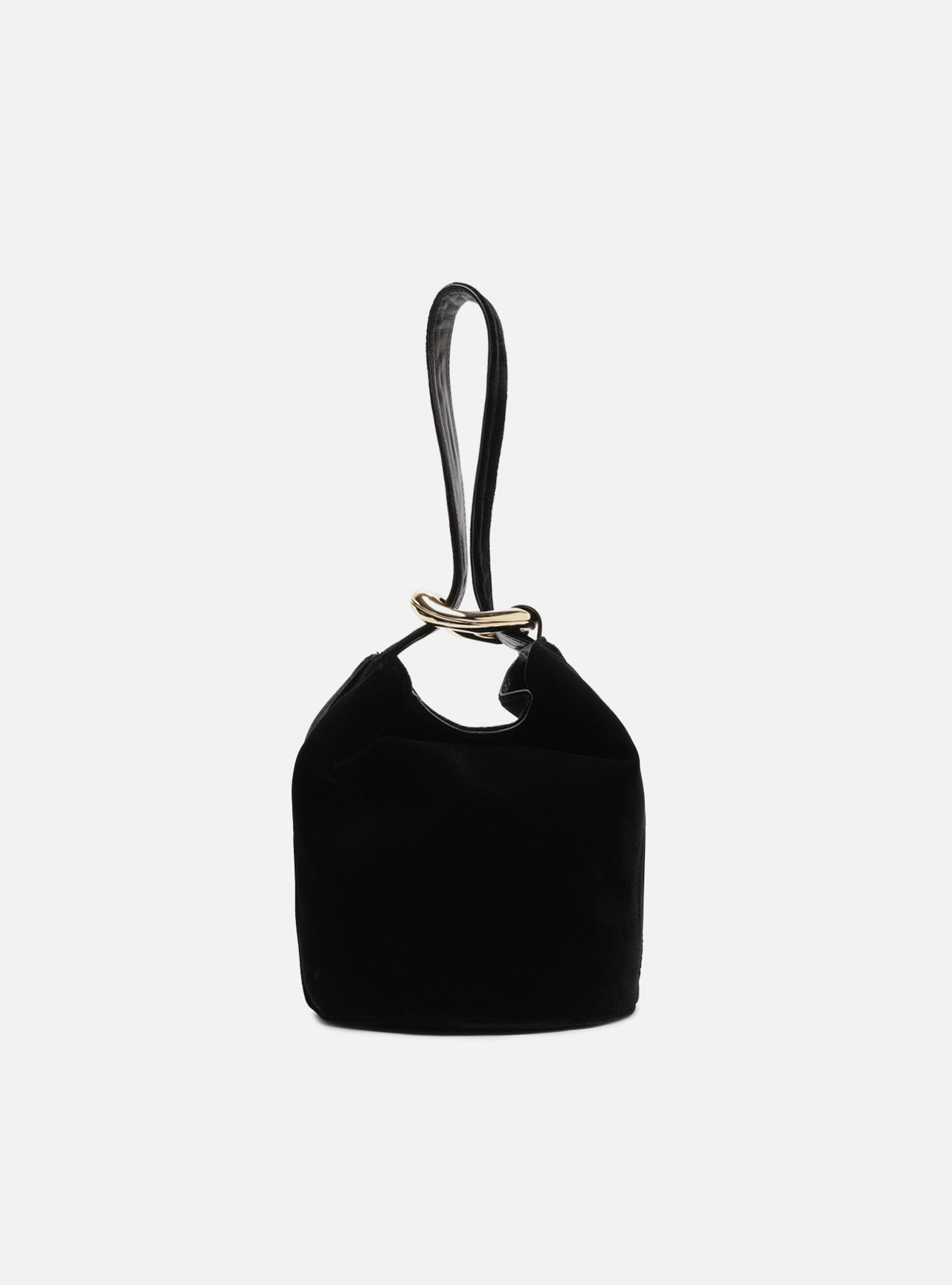 Bolsa Bucket Preta Pequena Alça Larga Metais — foto 7
