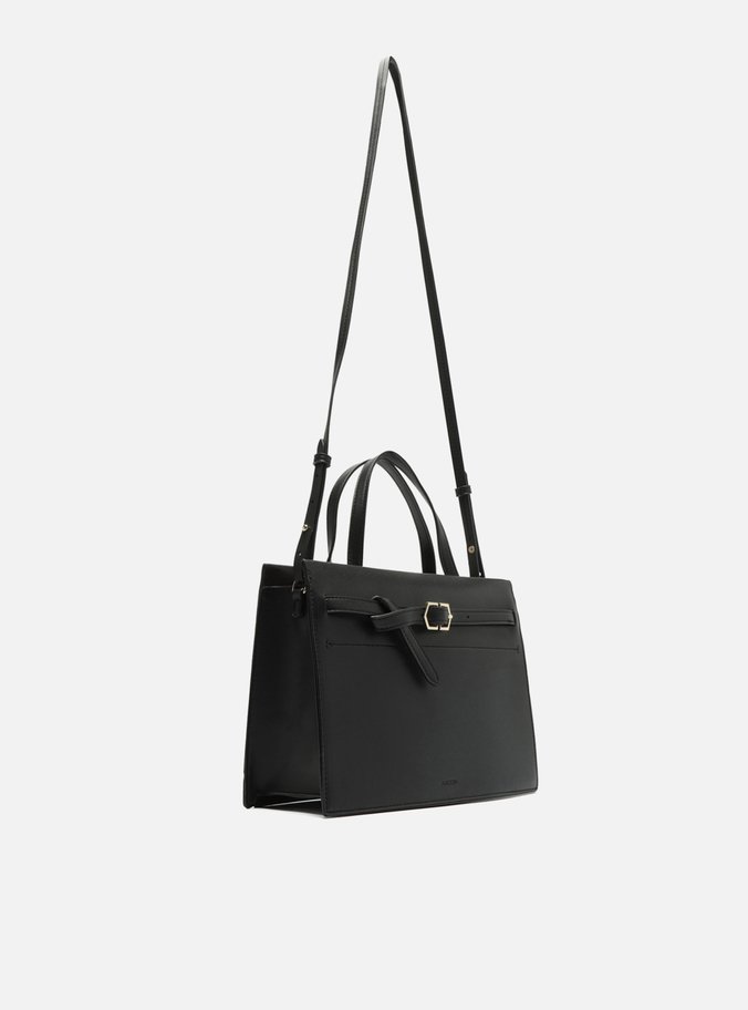 Bolsa Preta Tiracolo Grande Fivela