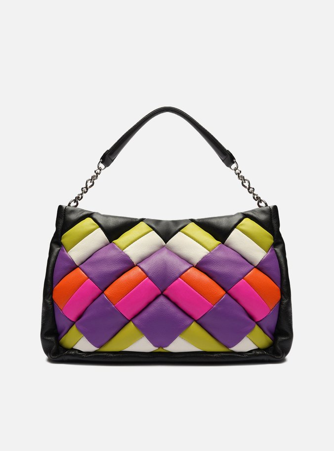 Tote Preta e Multicolrida Couro