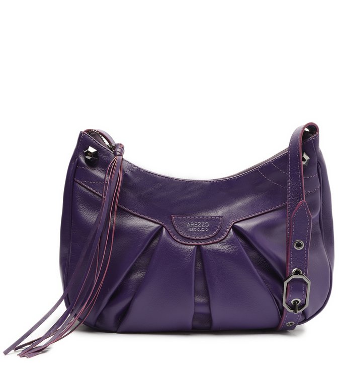 Bolsa Tiracolo Roxa Couro Piera Média