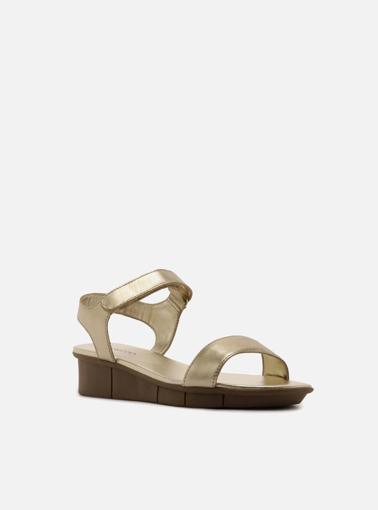 Sandália Dourada Couro Flatform Comfort — foto 2