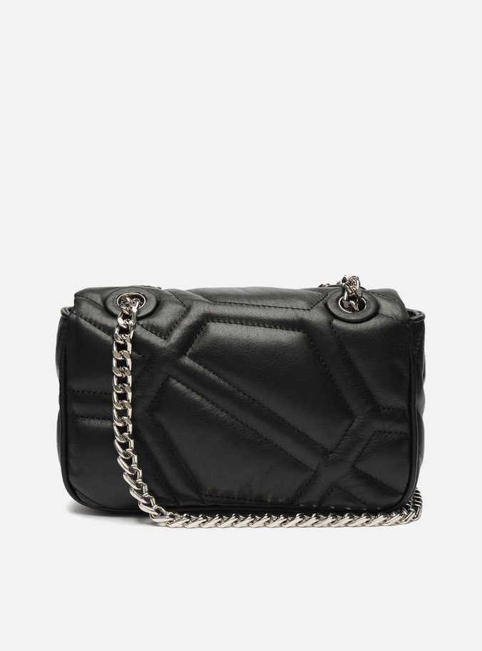 Bolsa Tiracolo Preta Couro Emma Média